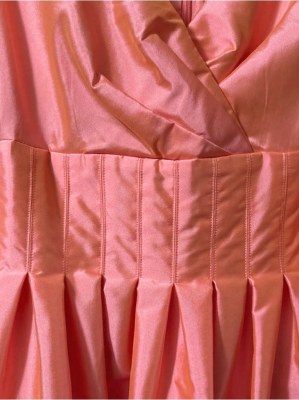 Eliza J Coral Pink Sleeveless Midi Dress with Pleated Waist - Picture 3 of 9